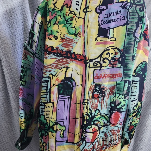 Michael Leu Vibrant Graphic Button Down Shirt - Picture 2 of 4